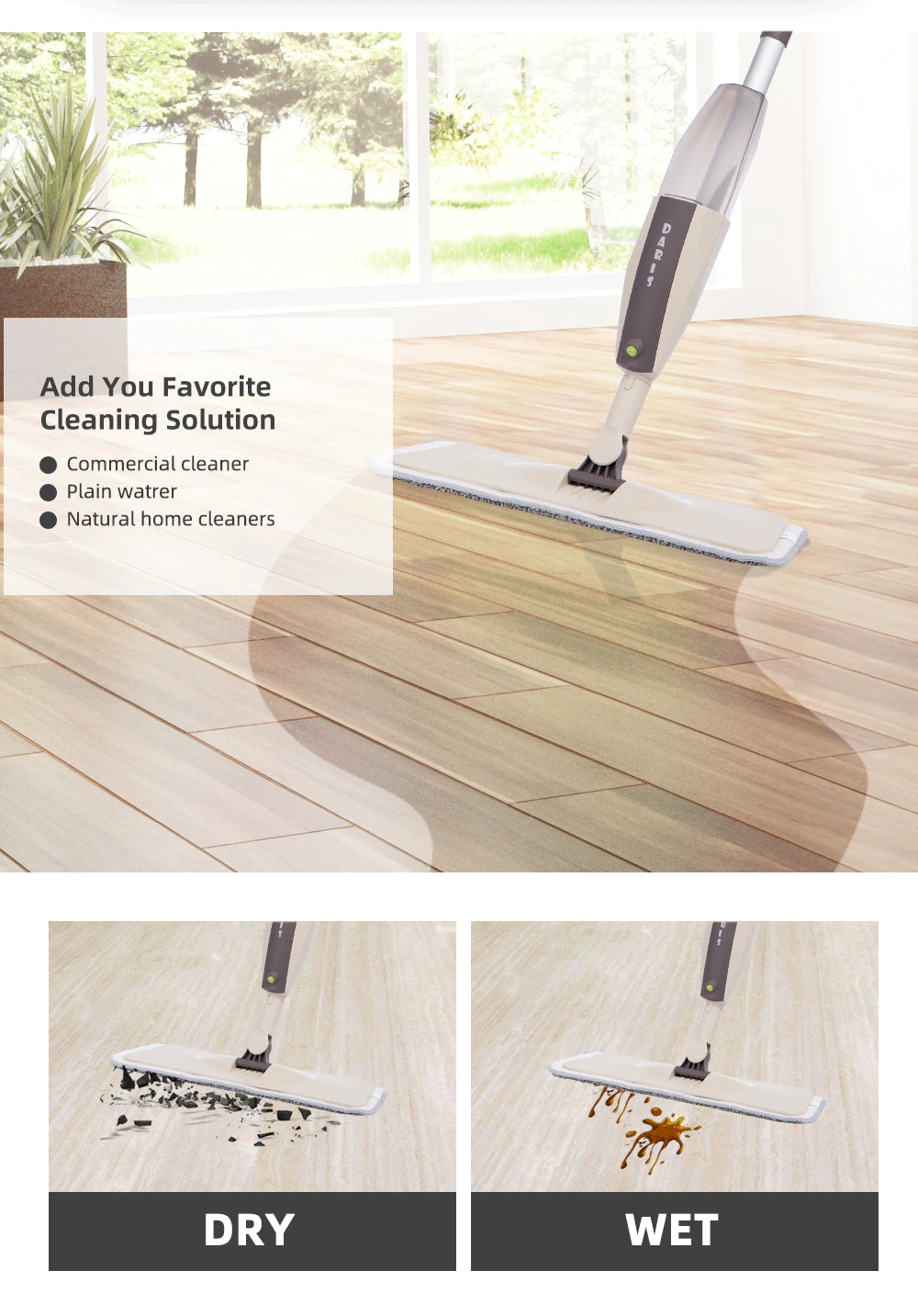 Make Floor Cleaning a breeze with the 360 Rotation Flat Mop