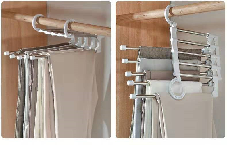 Keep Your Pants Safe and Stable with 5 in 1 Magic Trouser Rack Hangers.