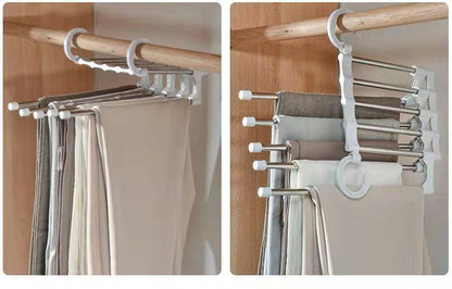 Keep Your Pants Safe and Stable with 5 in 1 Magic Trouser Rack Hangers.