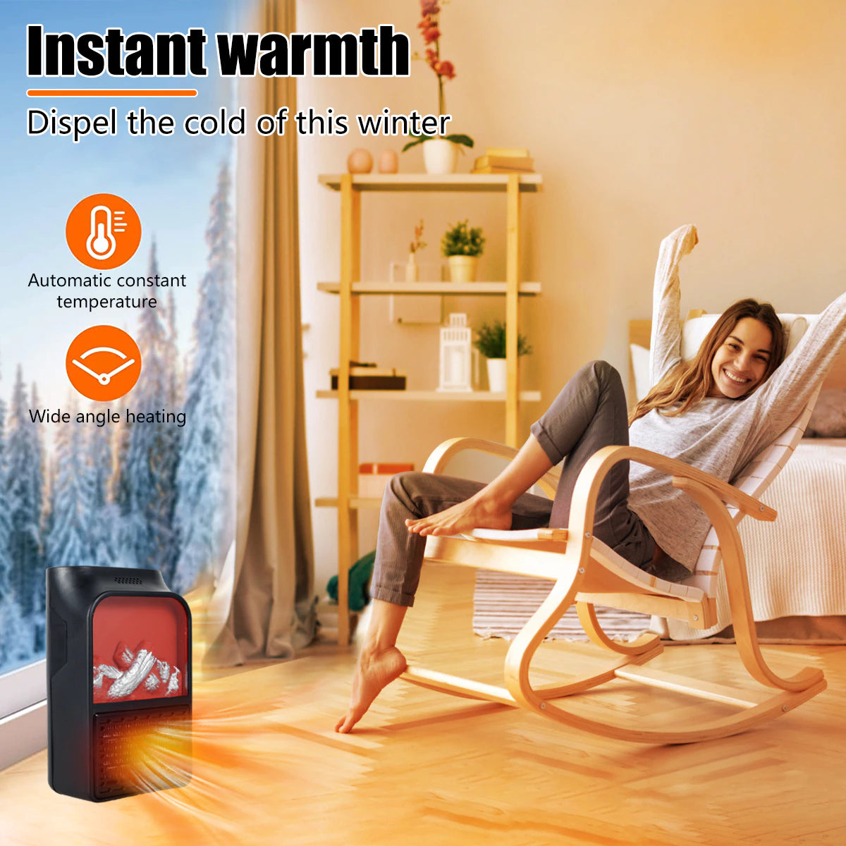 Keep That Home Sweet Home Warmer | Mini ElectricWall-outlet Flame Heater