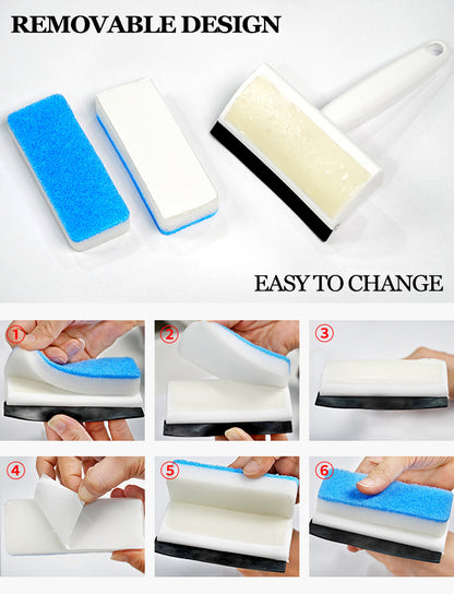 2-in-1 Glass Wiper Soap Cleaner | Squeegee + Brush