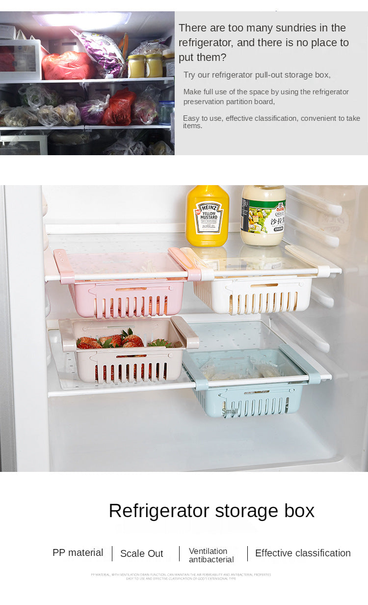 Keep your food fresh and organized with this adjustable storage basket