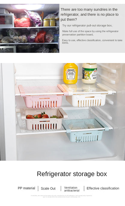 Keep your food fresh and organized with this adjustable storage basket