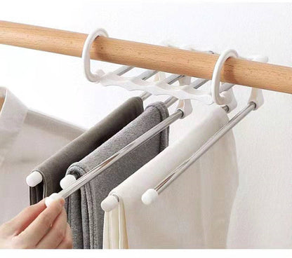 Keep Your Pants Safe and Stable with 5 in 1 Magic Trouser Rack Hangers.
