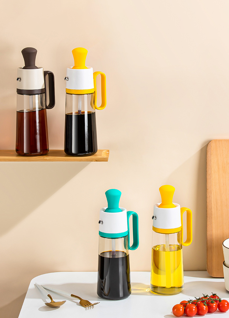 Keep Your Kitchen Clean with the 2 In 1 Glass Olive Oil Dispenser.