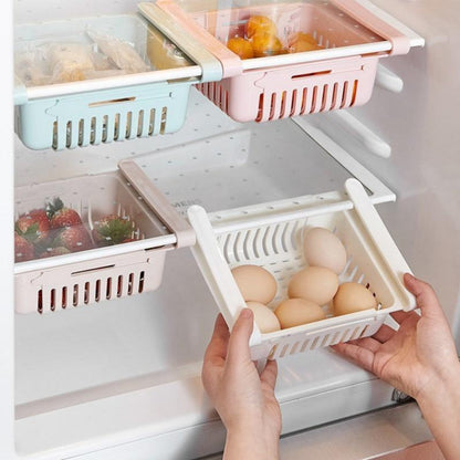 Keep your food fresh and organized with this adjustable storage basket