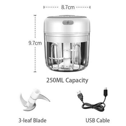 Electric Food Chopper - Rechargeable Wireless Kitchen Vegetable Mincer