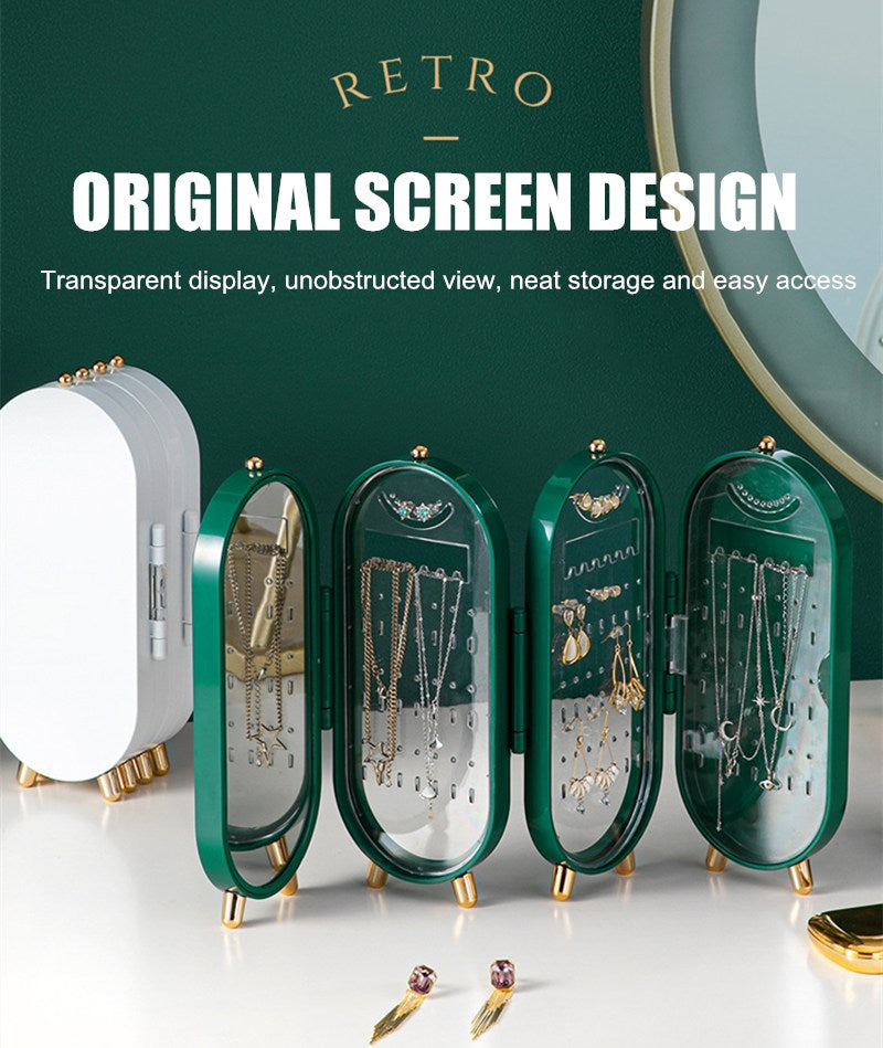 Keep your jewels safe and stylish with our foldable jewelry storage box