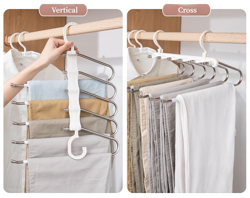 Keep Your Pants Safe and Stable with 5 in 1 Magic Trouser Rack Hangers.