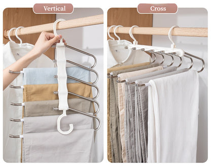 Keep Your Pants Safe and Stable with 5 in 1 Magic Trouser Rack Hangers.