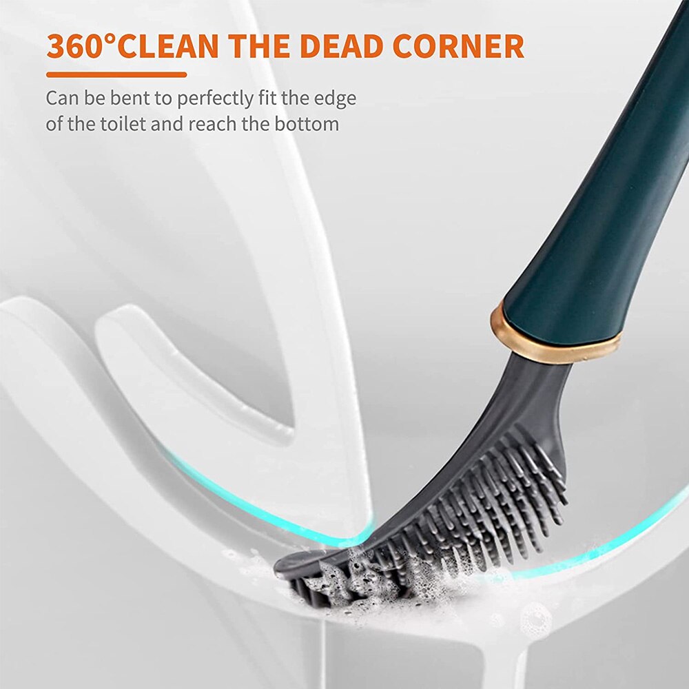 Easy To Clean, Flexible, Durable and Soft - Wall Mounted Toilet Brush