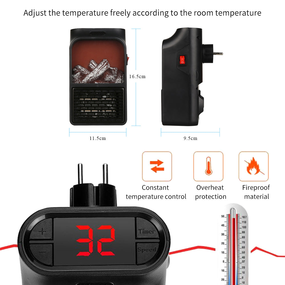 Keep That Home Sweet Home Warmer | Mini ElectricWall-outlet Flame Heater