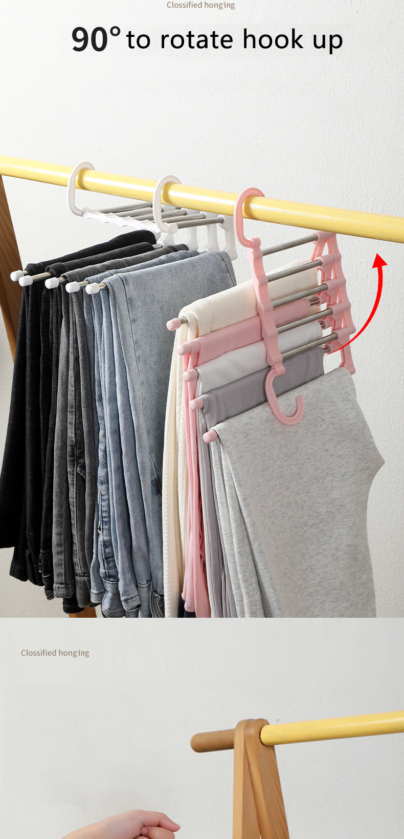 Keep Your Pants Safe and Stable with 5 in 1 Magic Trouser Rack Hangers.